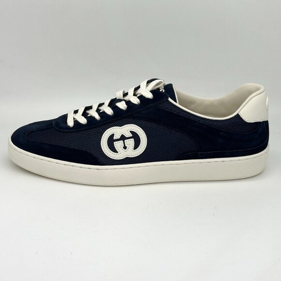 GUCCI Mens Sweet Interlocking G Logo Lace Up Low Top Suede Sneakers Shoes main image 11